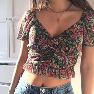 SOLD urban outfitters mesh ruched blouse